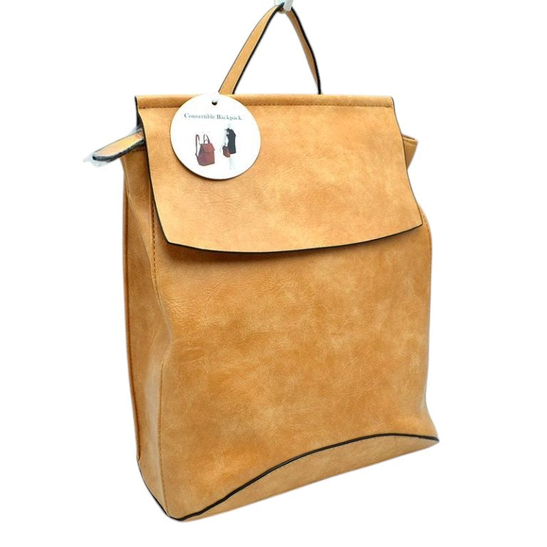 Vegan Backpack Best Seller - Modern Chic Vegan Long-lasting Faux Leather Backpack Convertible Bag, largely spaced, daily necessities can be put into this fashionable bag, take it to school, work or a day trip, simple sophistication, dress to impress. Perfect Birthday Gift, Anniversary Gift, Thank you Gift, Vegan Convertible Backpack