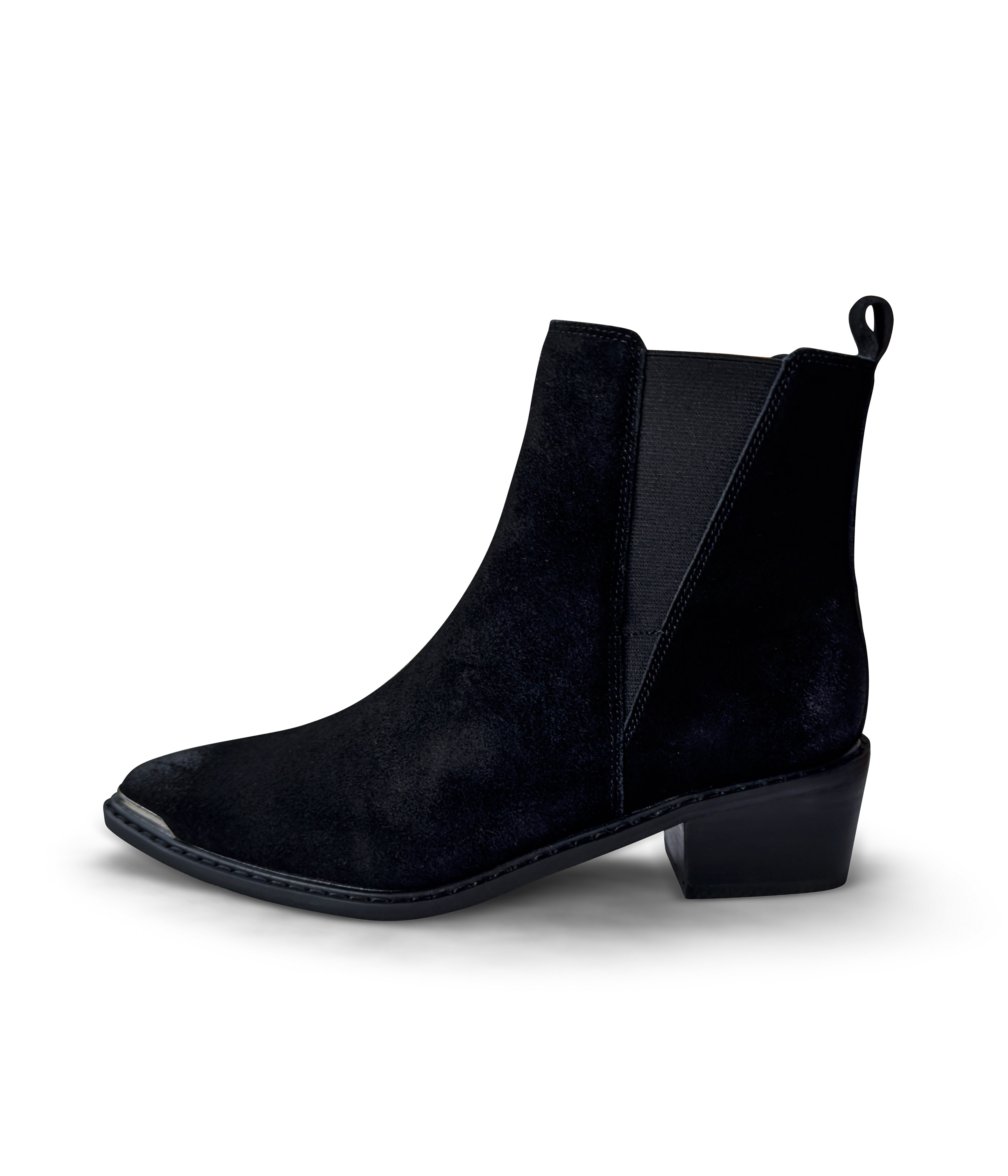 Wylie Suede Ankle Boot in Black - Charming Charlie