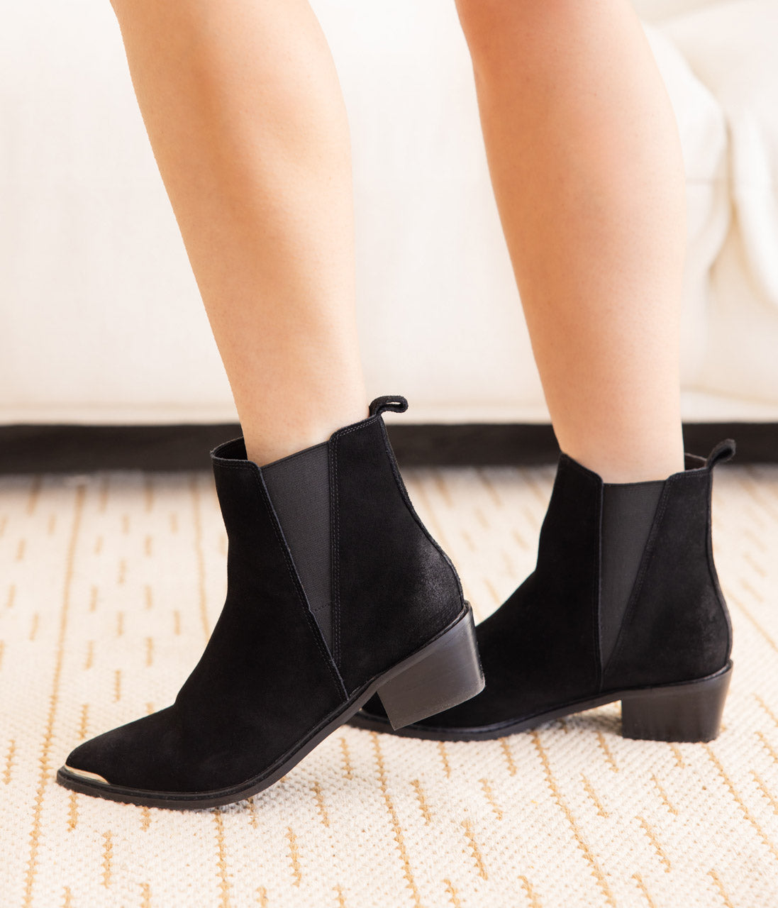 Wylie Suede Ankle Boot in Black - Charming Charlie