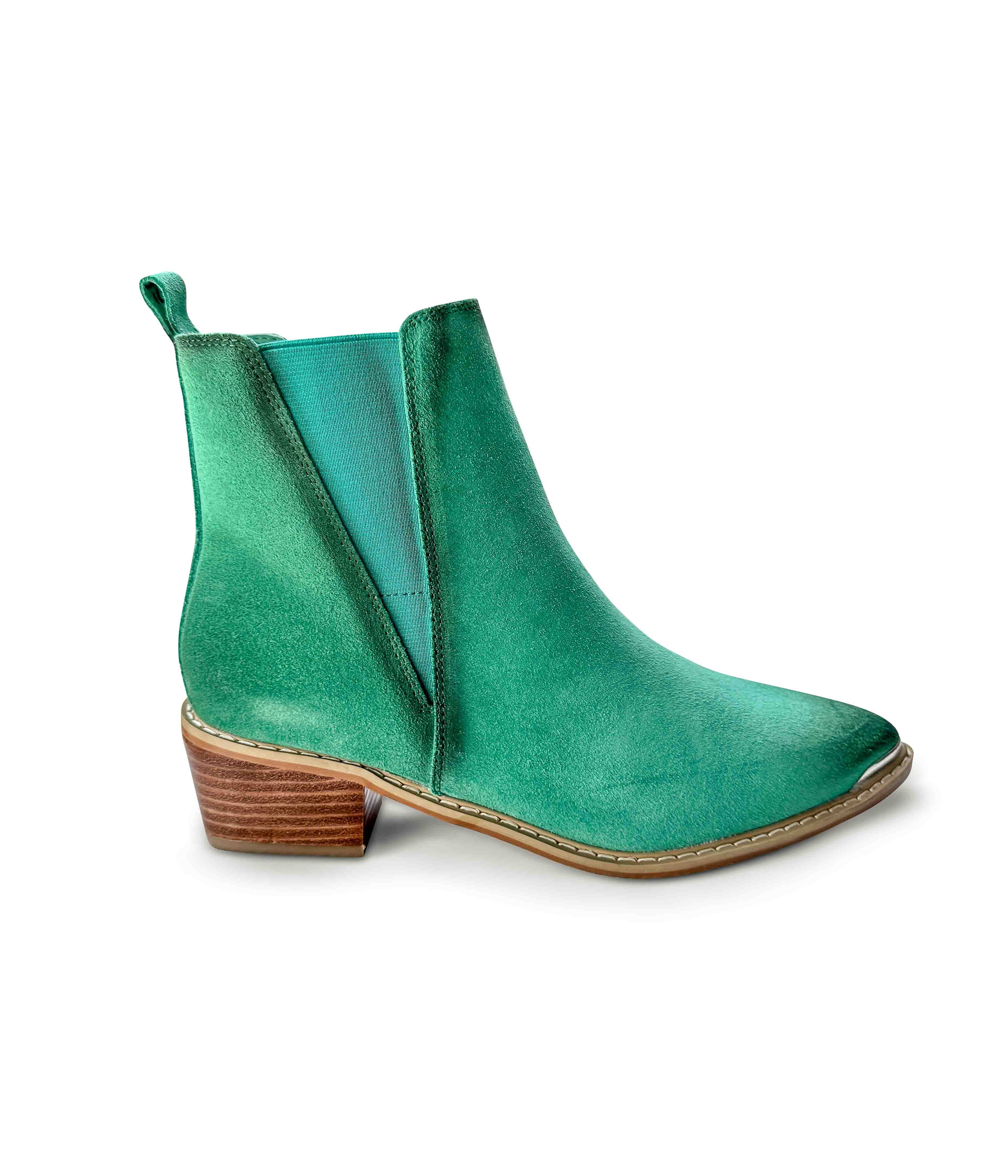 Wylie Suede Ankle Boot in Teal - Charming Charlie