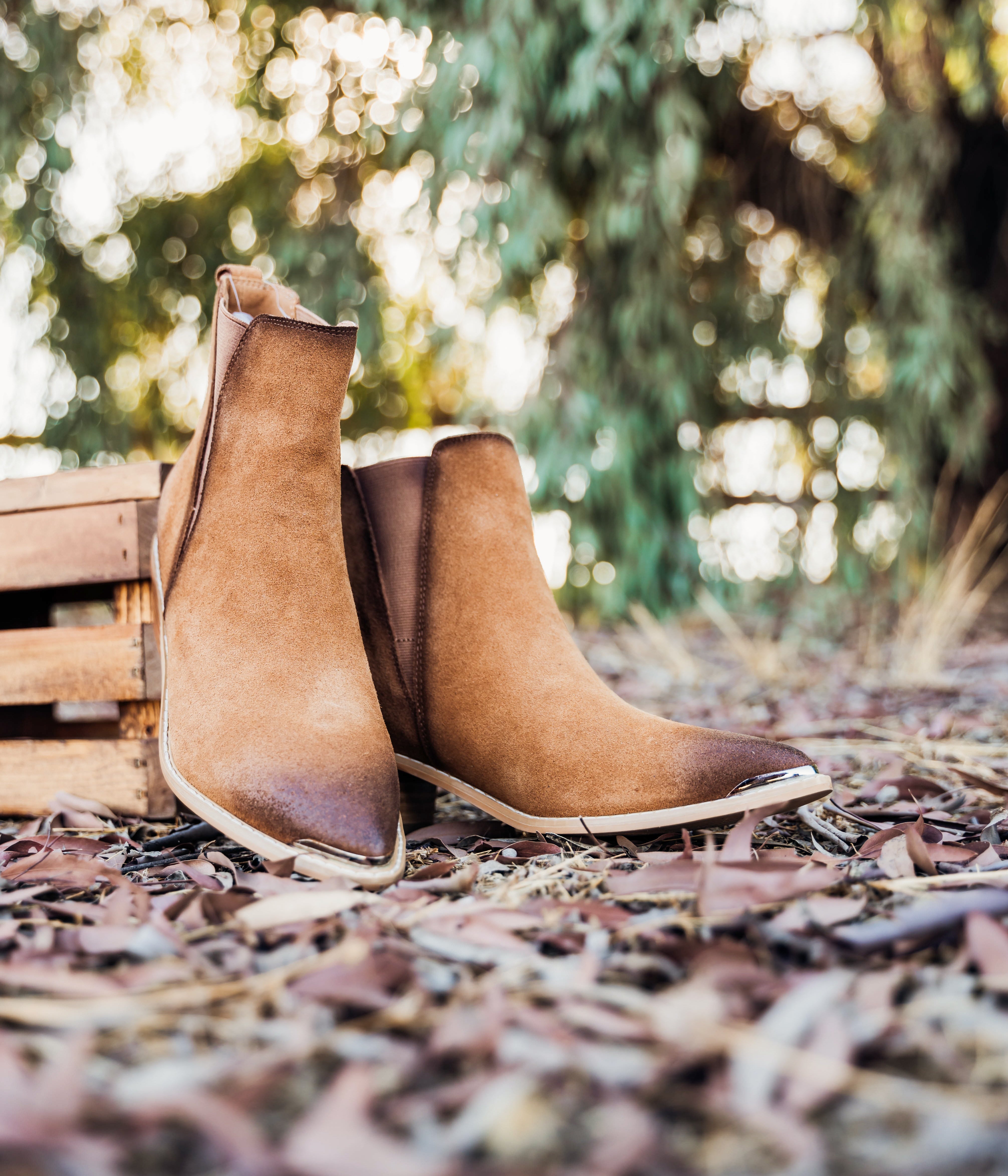Wylie Suede Ankle Boot in Tan - Charming Charlie