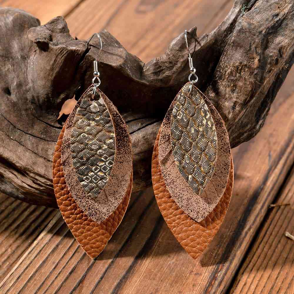 PU Leather Drop Earrings - Charming Charlie