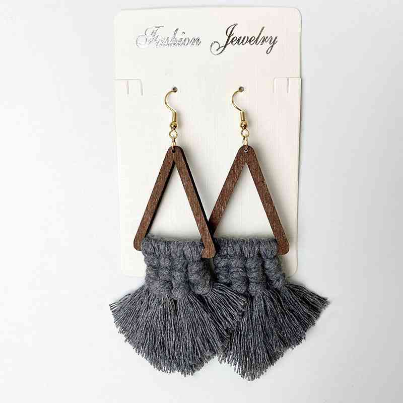 Tassel Detail Geometric Earrings - Charming Charlie