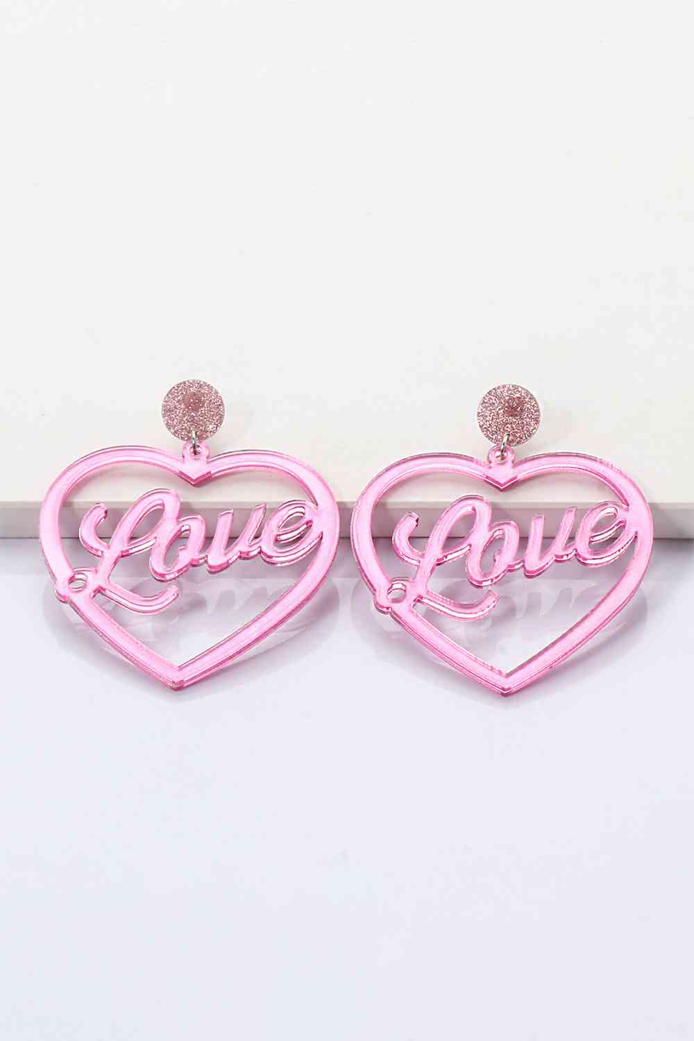 Heart Shape Acrylic Dangle Earrings - Charming Charlie