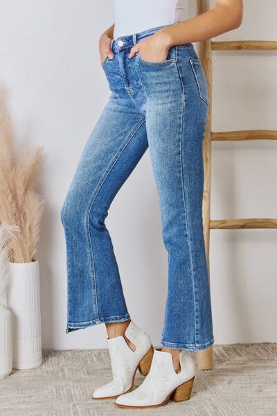 RISEN Full Size High Rise Ankle Flare Jeans - Charming Charlie