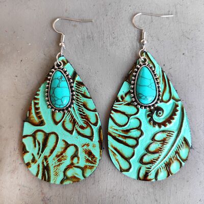 Artificial Turquoise Teardrop Earrings - Charming Charlie