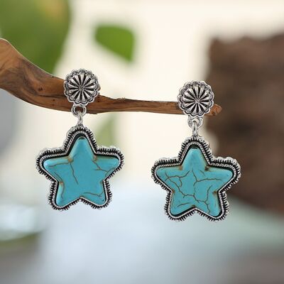 Artificial Turquoise Alloy Star Earrings - Charming Charlie