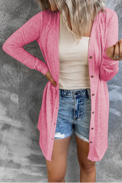 Button Up Long Sleeve Cover Up - Charming Charlie