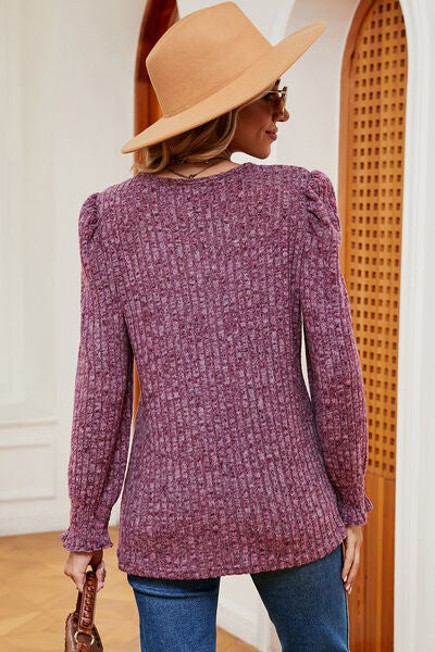 Square Neck Flounce Sleeve T-Shirt - Charming Charlie