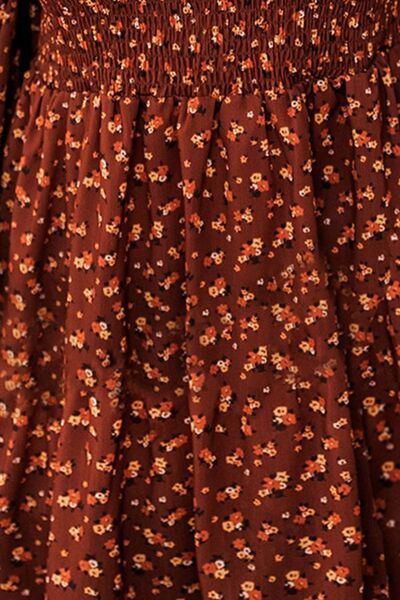 Ditsy Floral Smocked Balloon Sleeve Mini Dress - Charming Charlie