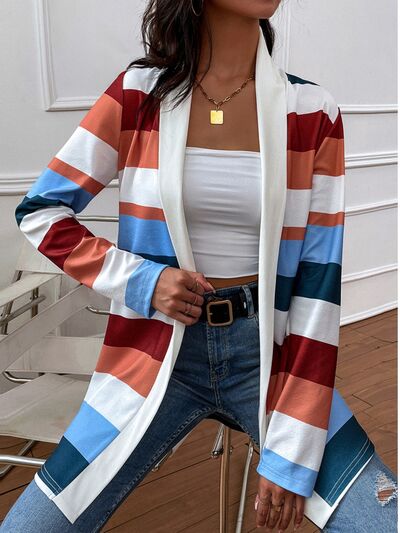 Color Block Open Front Cardigan - Charming Charlie