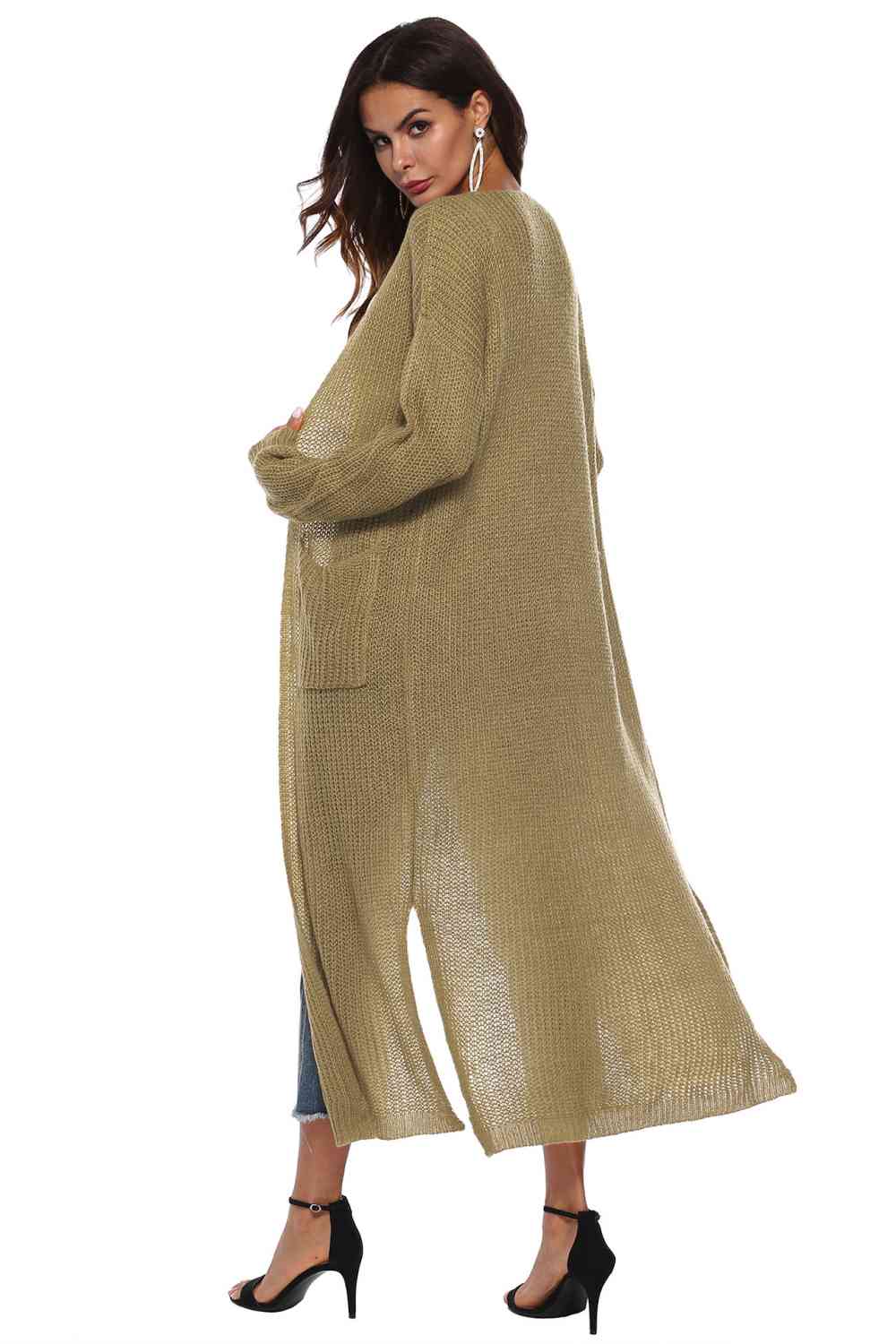 Long Sleeve Open Front Buttoned Cardigan - Charming Charlie