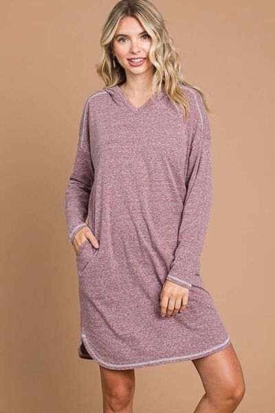 Culture Code Full Size Hooded Long Sleeve Sweater Dress - Charming Charlie