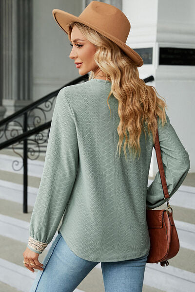 V-Neck Long Sleeve T-Shirt - Charming Charlie