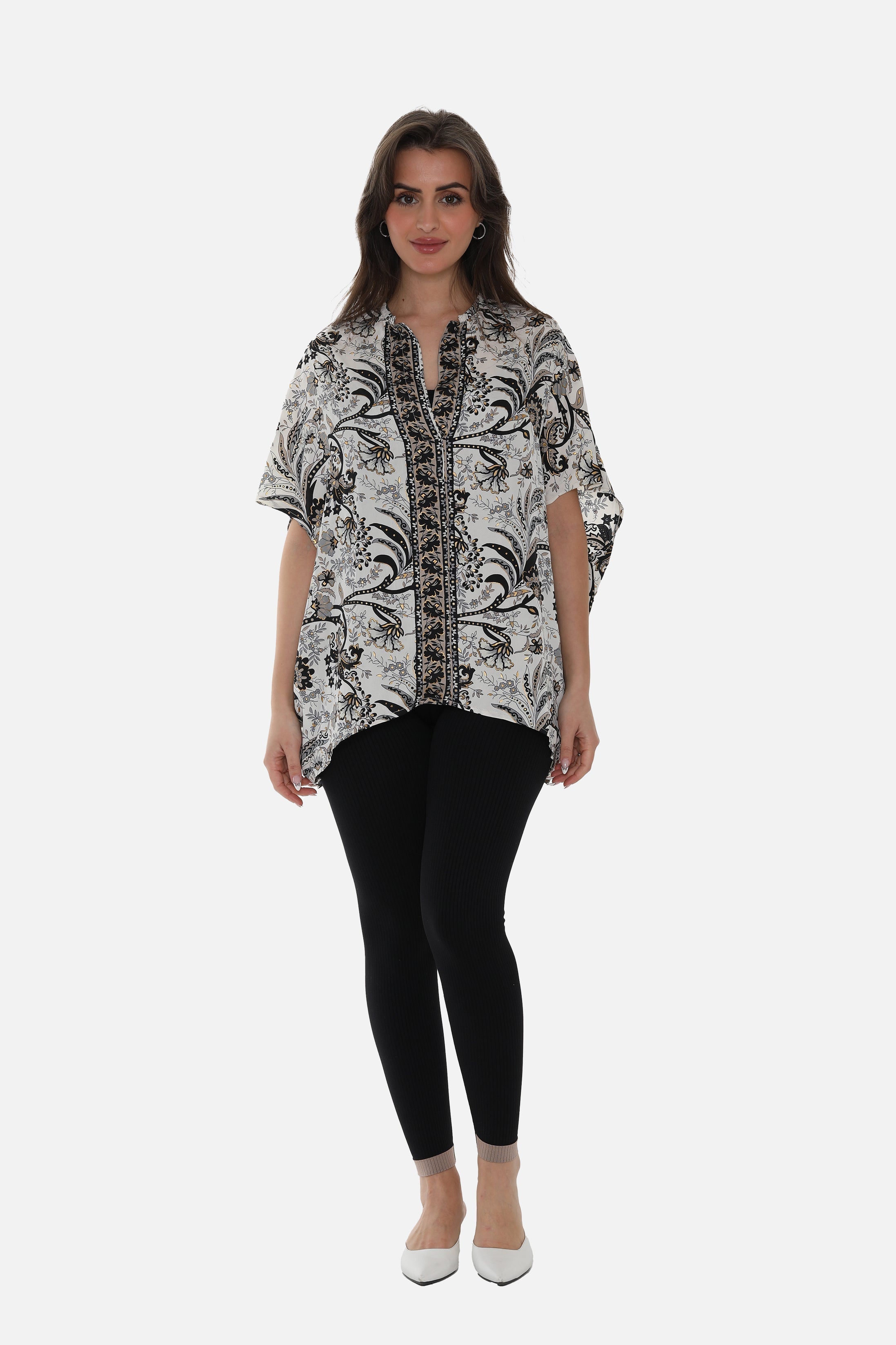 Printed Leaves Caftan for Women - Charming Charlie