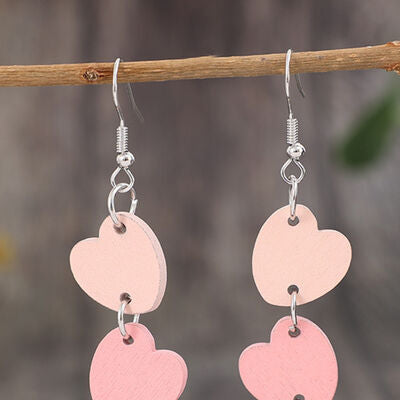 Heart Wood Dangle Earrings - Charming Charlie
