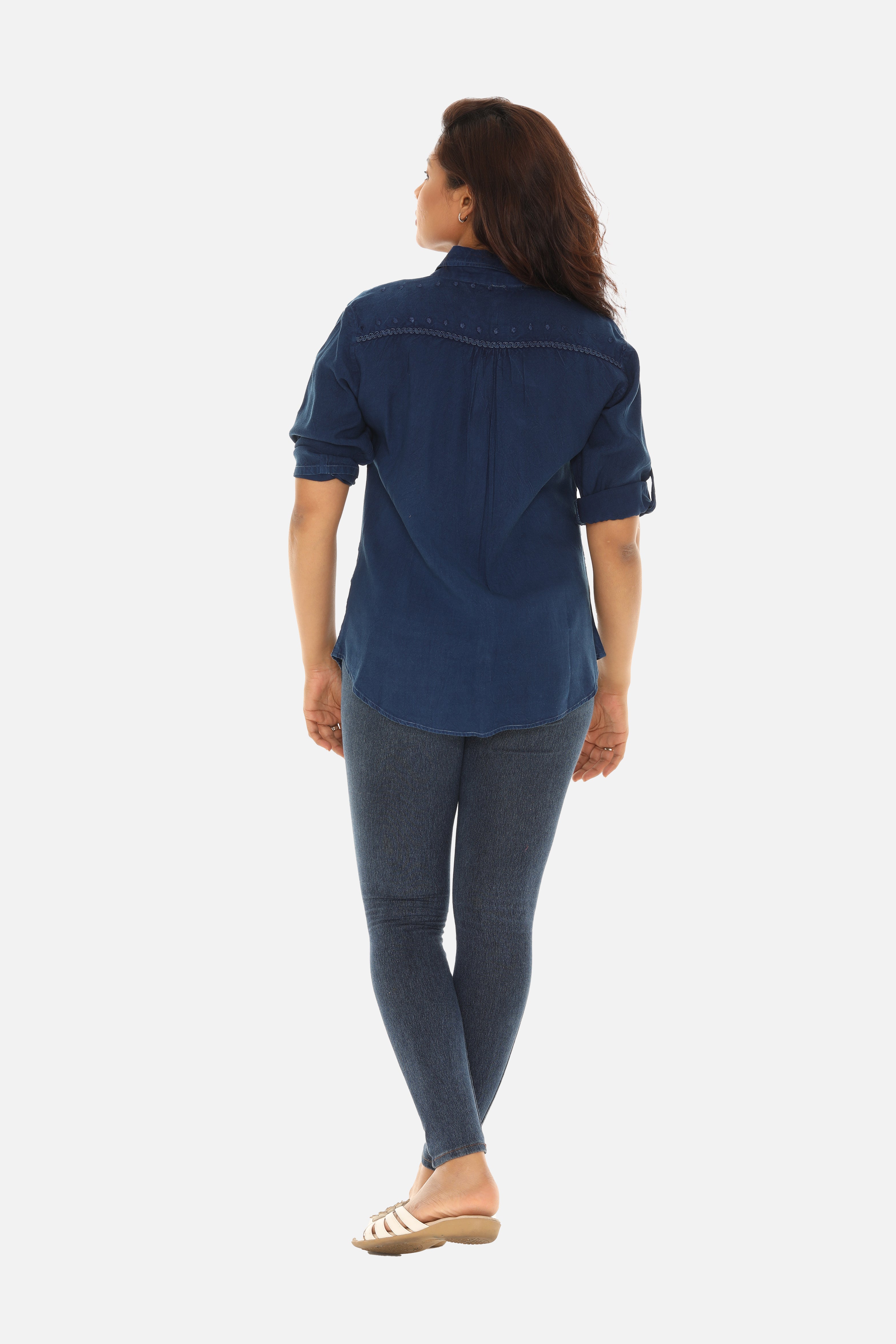 Embroidered Hem Women's Button Down Shirt - Charming Charlie