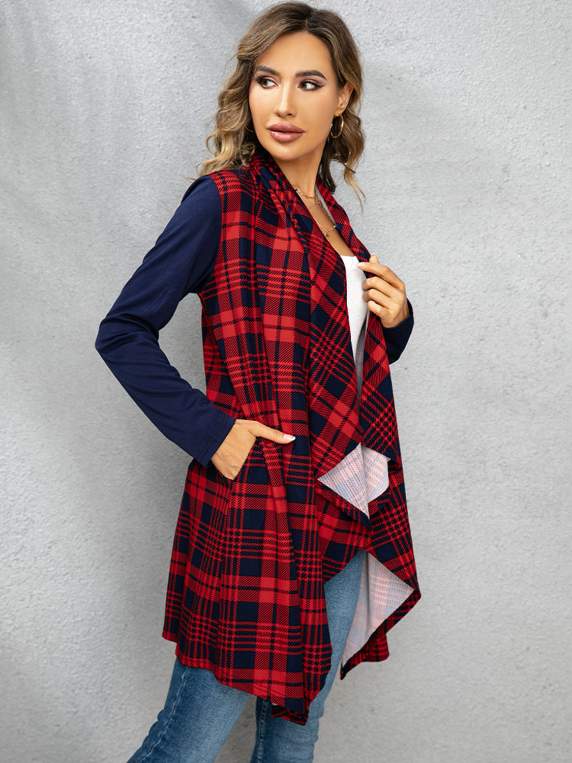 Plaid Open Front Cardigan - Charming Charlie