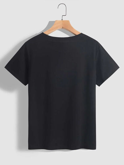 Mardi Gras Graphic Round Neck Short Sleeve T-Shirt - Charming Charlie