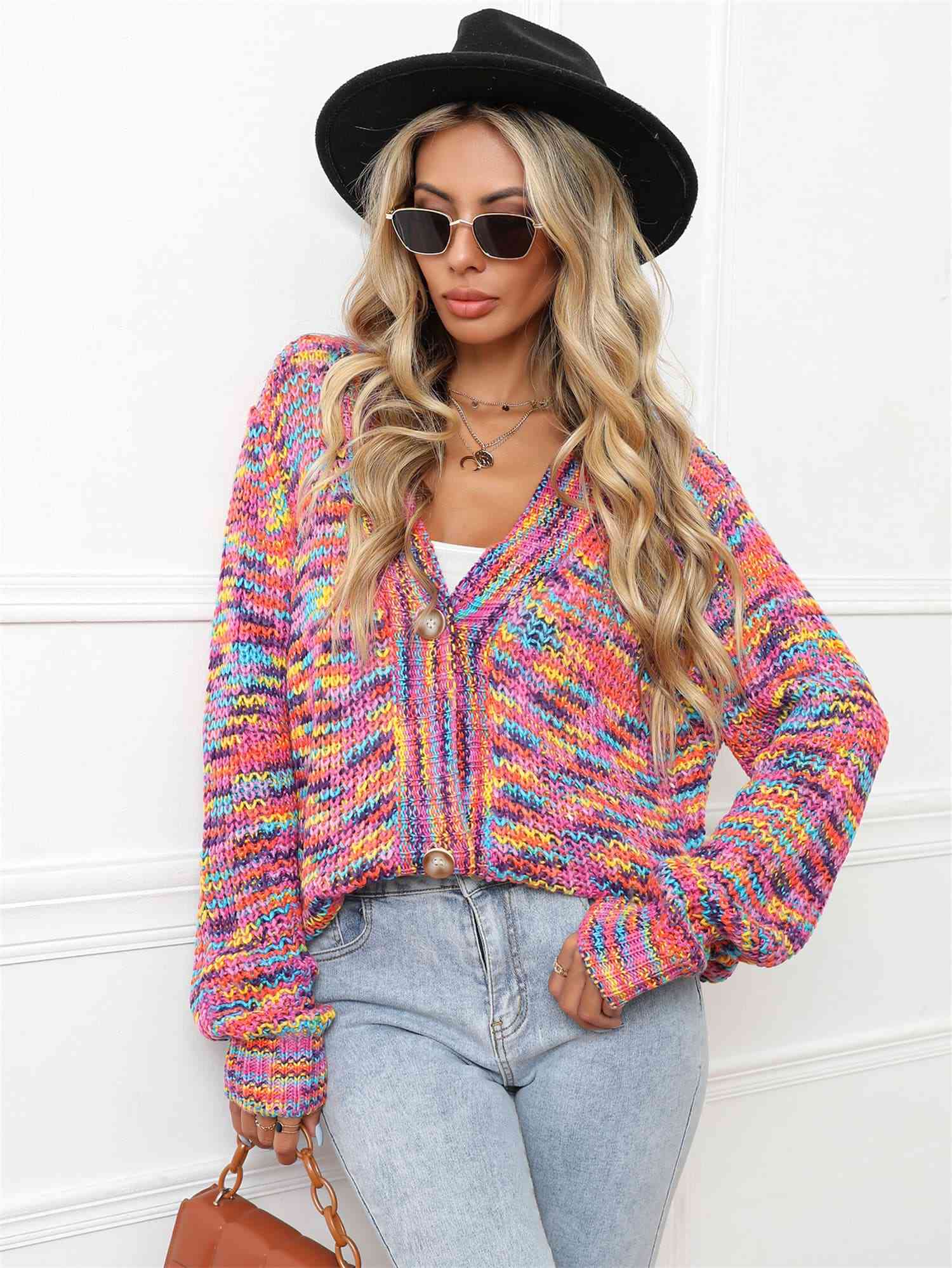 V-Neck Long Sleeve Cardigan - Charming Charlie