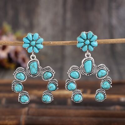 Artificial Turquoise Alloy Dangle Earrings - Charming Charlie