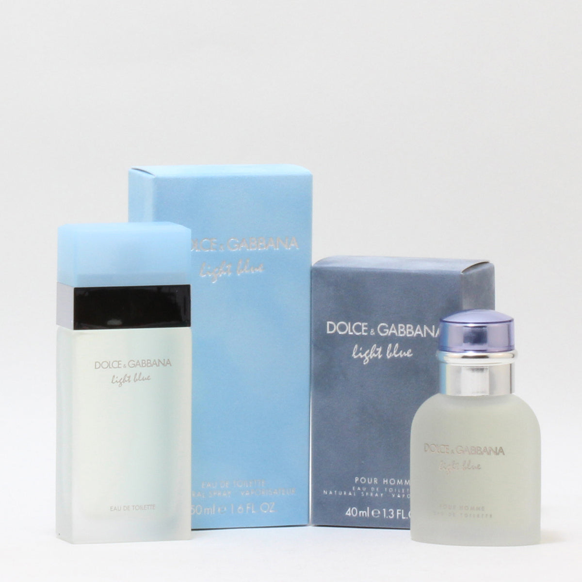 DUO: DOLCE & GABBANA LIGHT BLUE LADIES 1.6 OZ EDT & MENS 1.3 OZ EDT