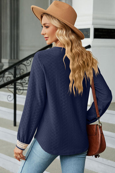 V-Neck Long Sleeve T-Shirt - Charming Charlie
