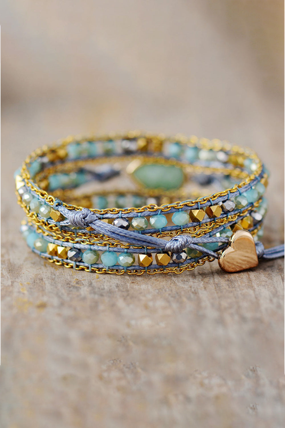 Handmade Teardrop Shape Triple Layer Beaded Bracelet - Charming Charlie