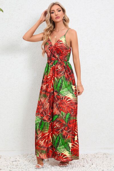 Printed Surplice Maxi Cami Dress - Charming Charlie