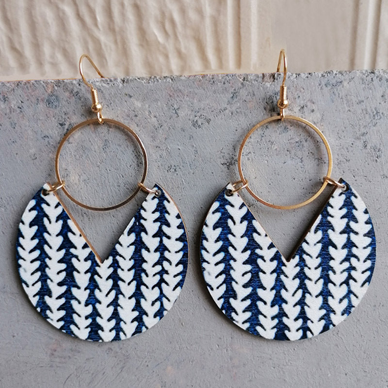 Ms.Pac-Man Shape Wooden Dangle Earrings - Charming Charlie