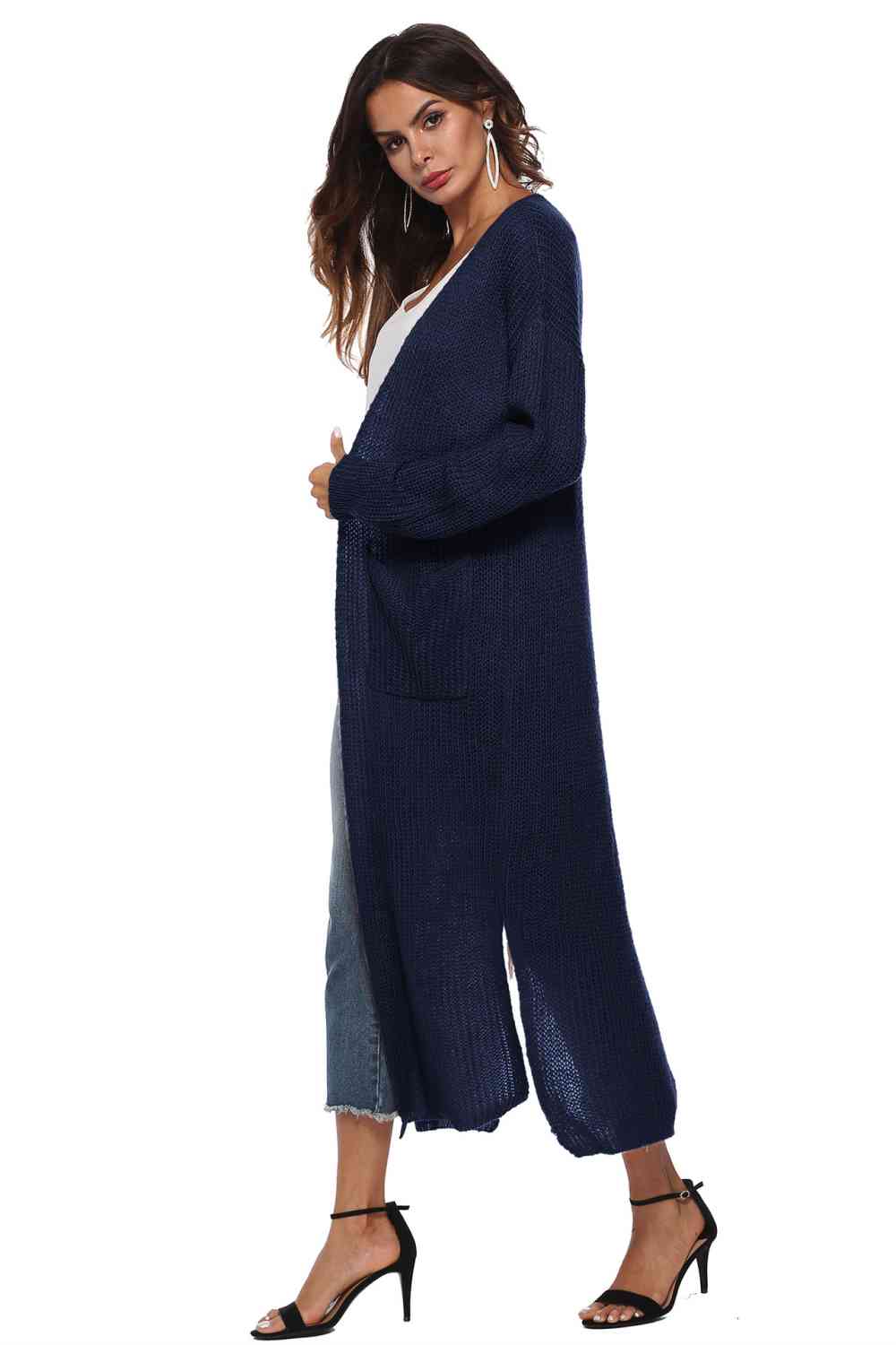Long Sleeve Open Front Buttoned Cardigan - Charming Charlie