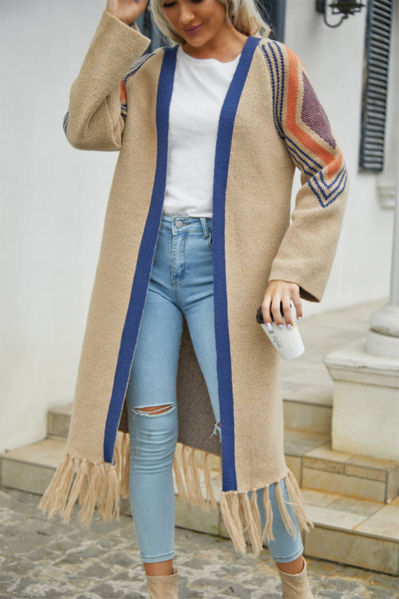 Angel Wings Open Front Duster Cardigan with Pockets