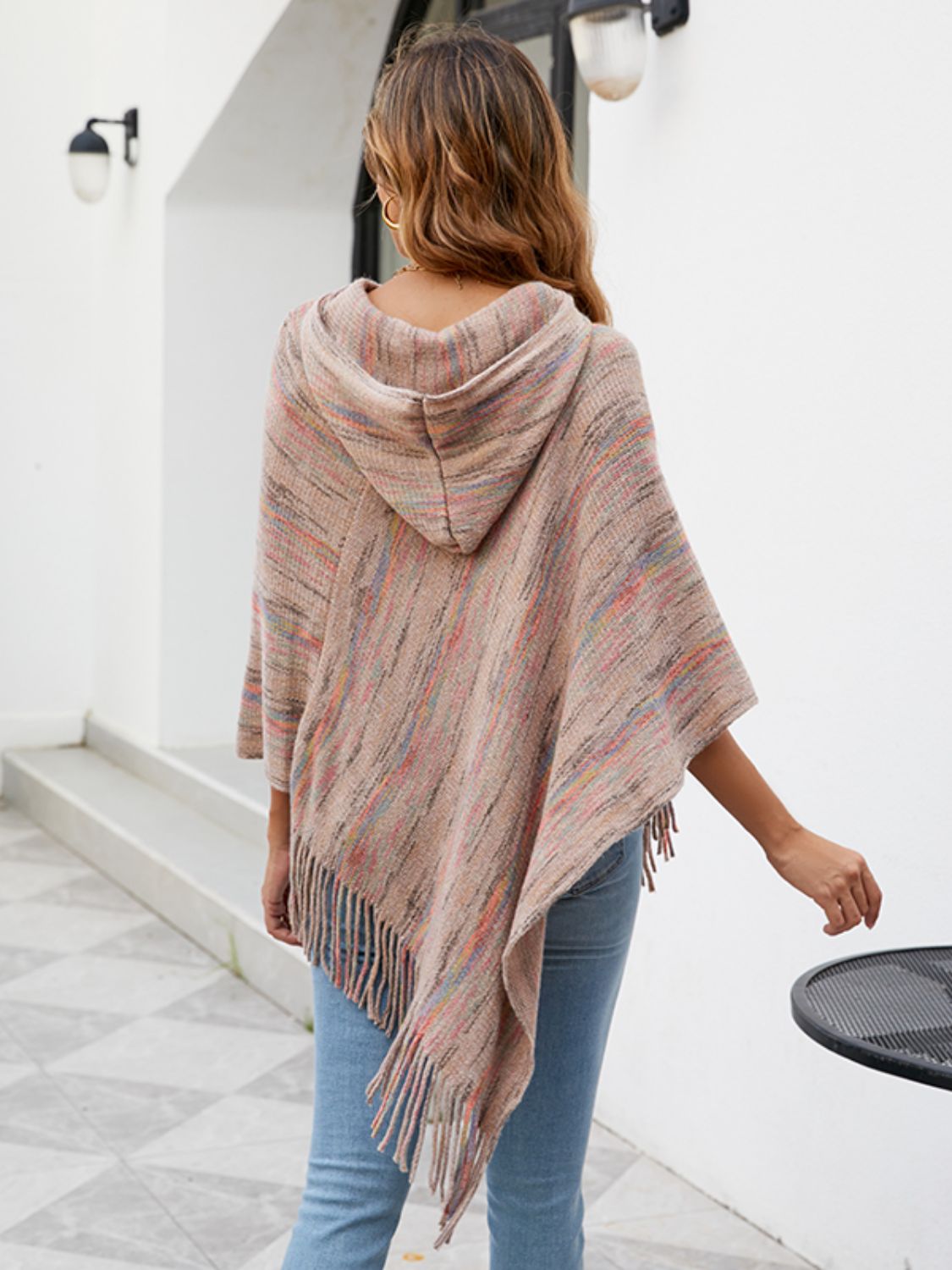 Fringe Hem Hooded Poncho - Charming Charlie