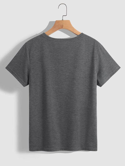 Mardi Gras Graphic Round Neck Short Sleeve T-Shirt - Charming Charlie