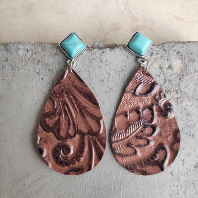 Artificial Turquoise Teardrop Earrings - Charming Charlie