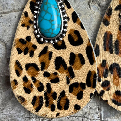 Artificial Turquoise Teardrop Earrings - Charming Charlie