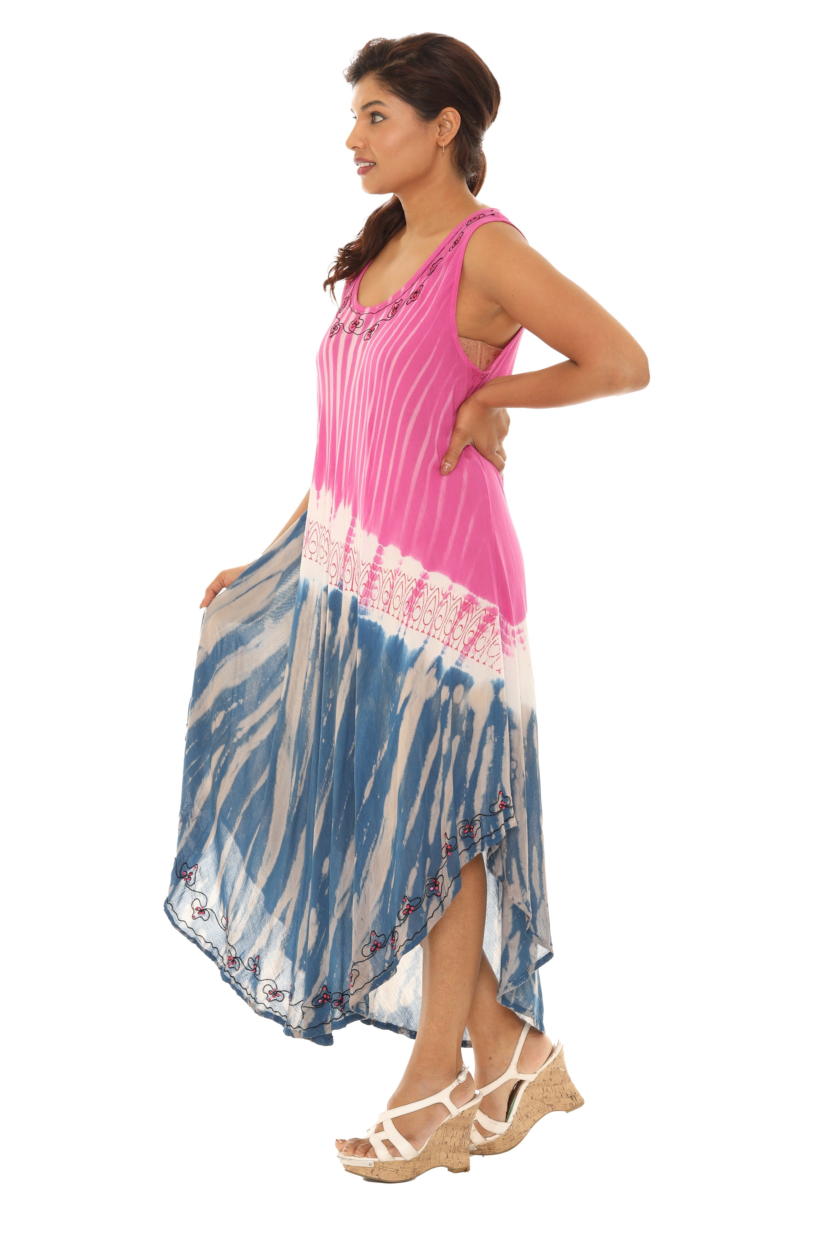 Tie dye Long Rayon Sundress - Shoreline Wear, Inc.