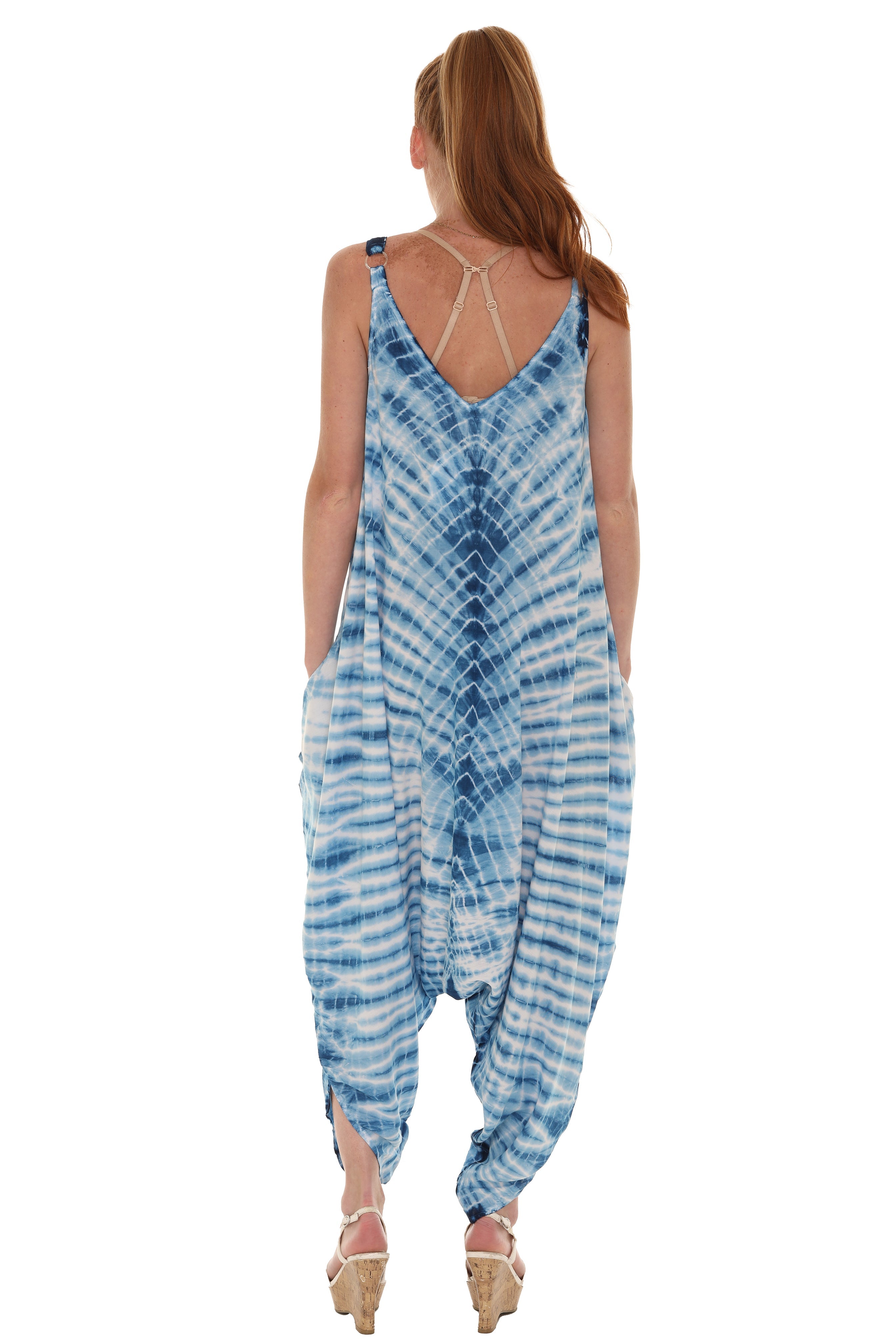 Tie Dye Sleeveless Women Harem Jumpsuit - Shoreline Wear, Inc.