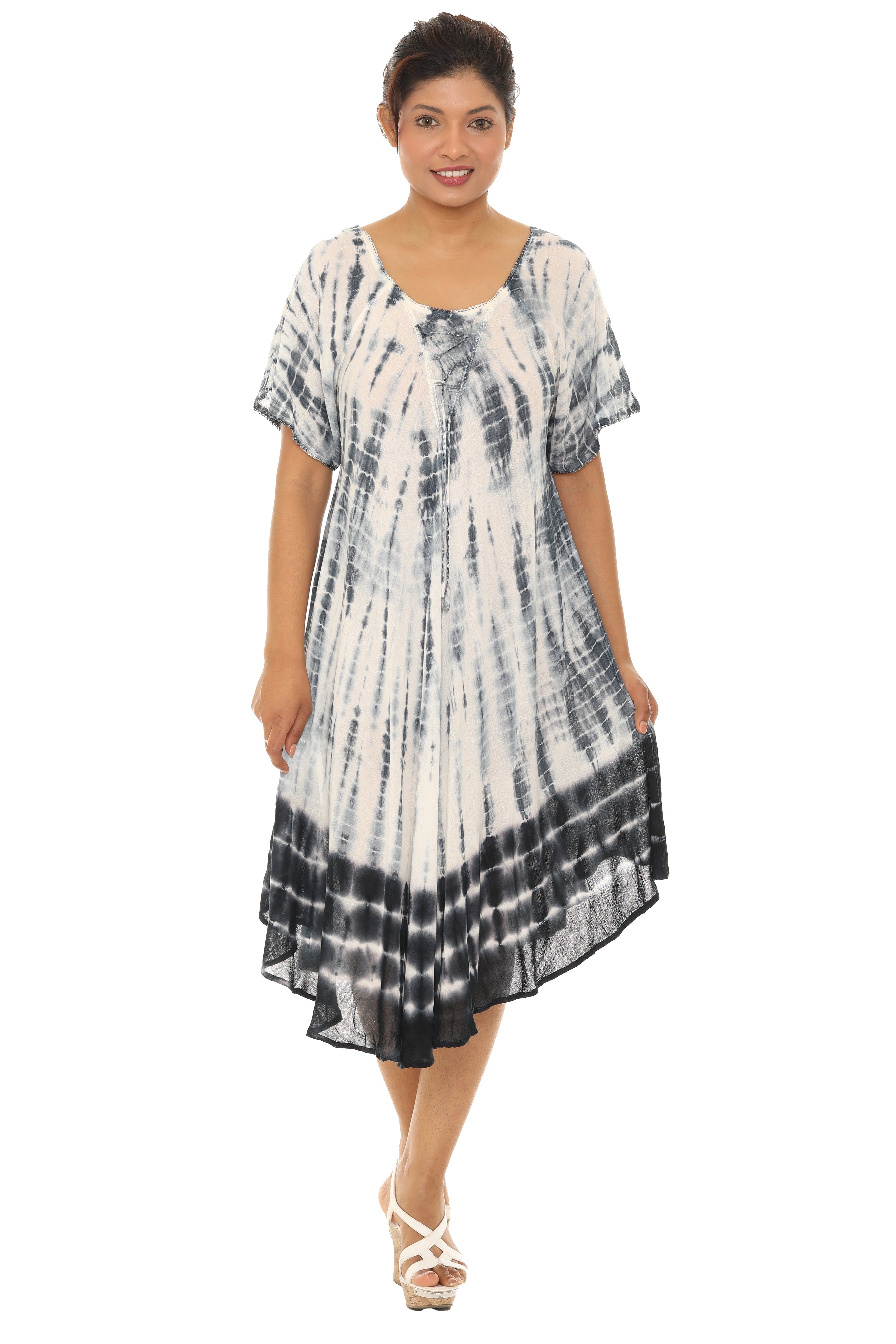 Tie Dye Short sleeves Midi Dress - Shoreline Wear, Inc.