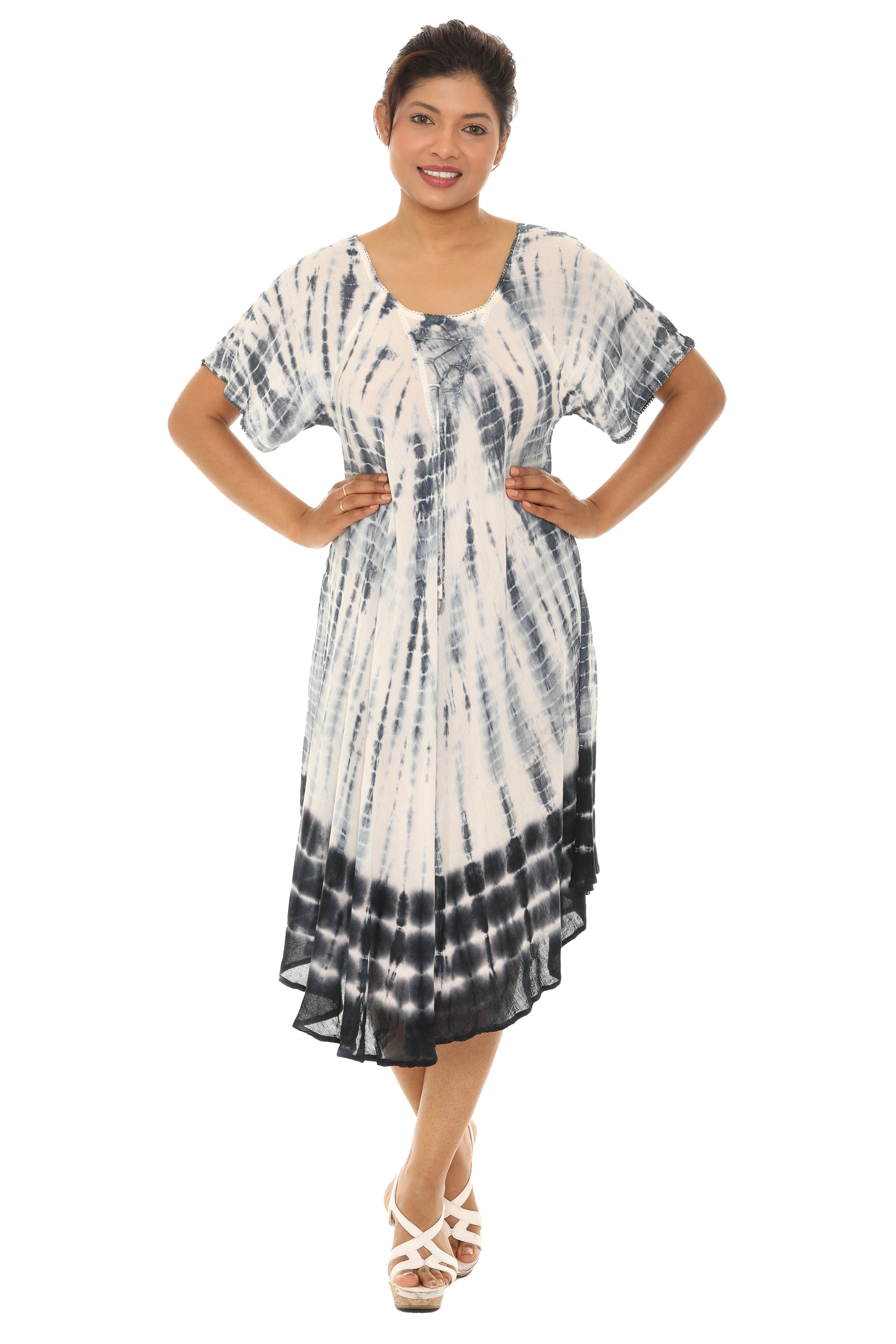 Tie Dye Short sleeves Midi Dress - Shoreline Wear, Inc.