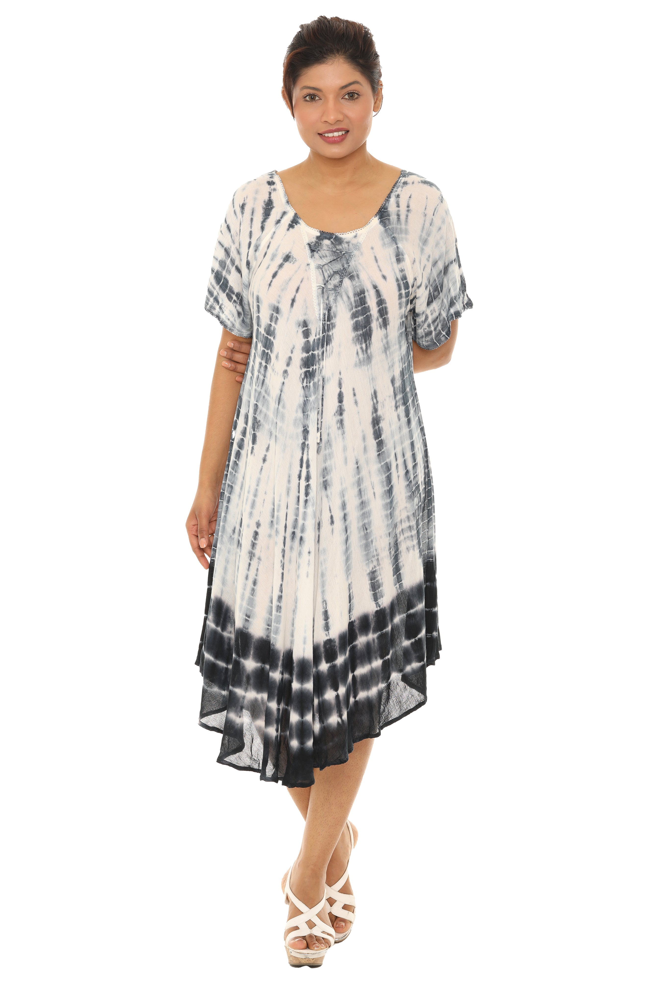 Tie Dye Short sleeves Midi Dress - Shoreline Wear, Inc.