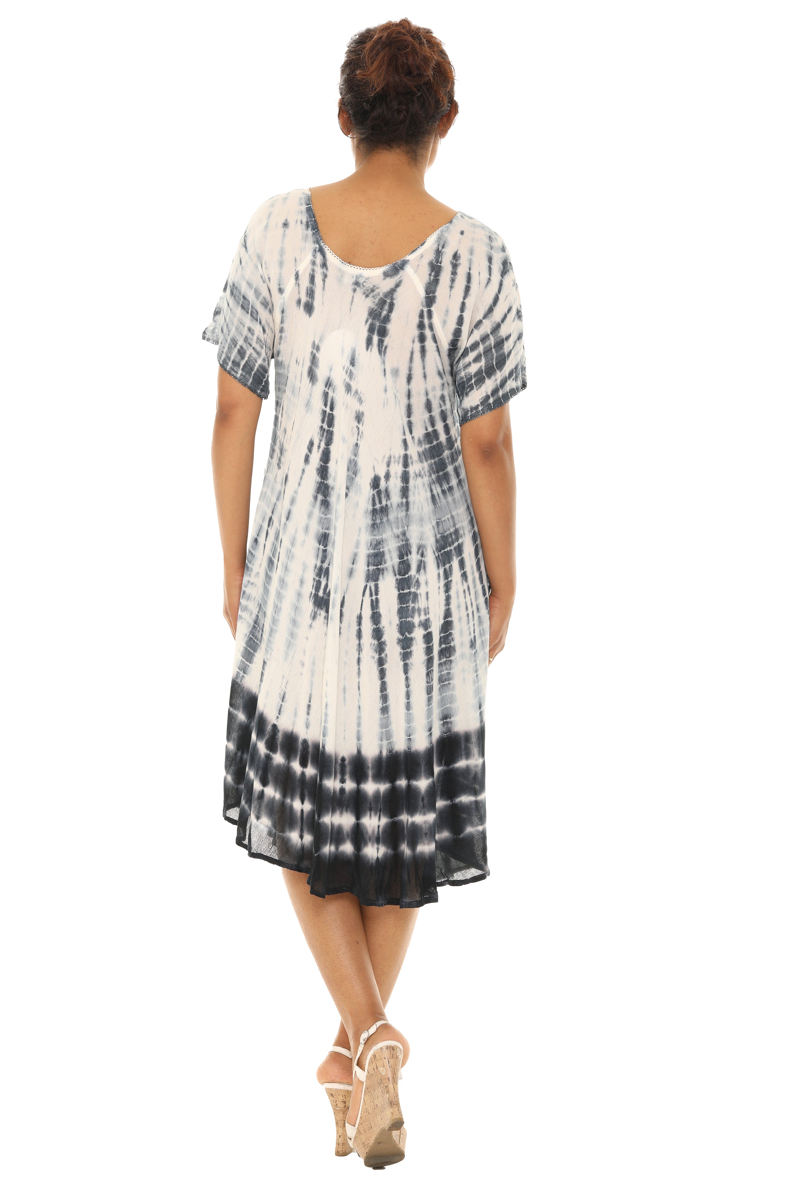 Tie Dye Short sleeves Midi Dress - Shoreline Wear, Inc.