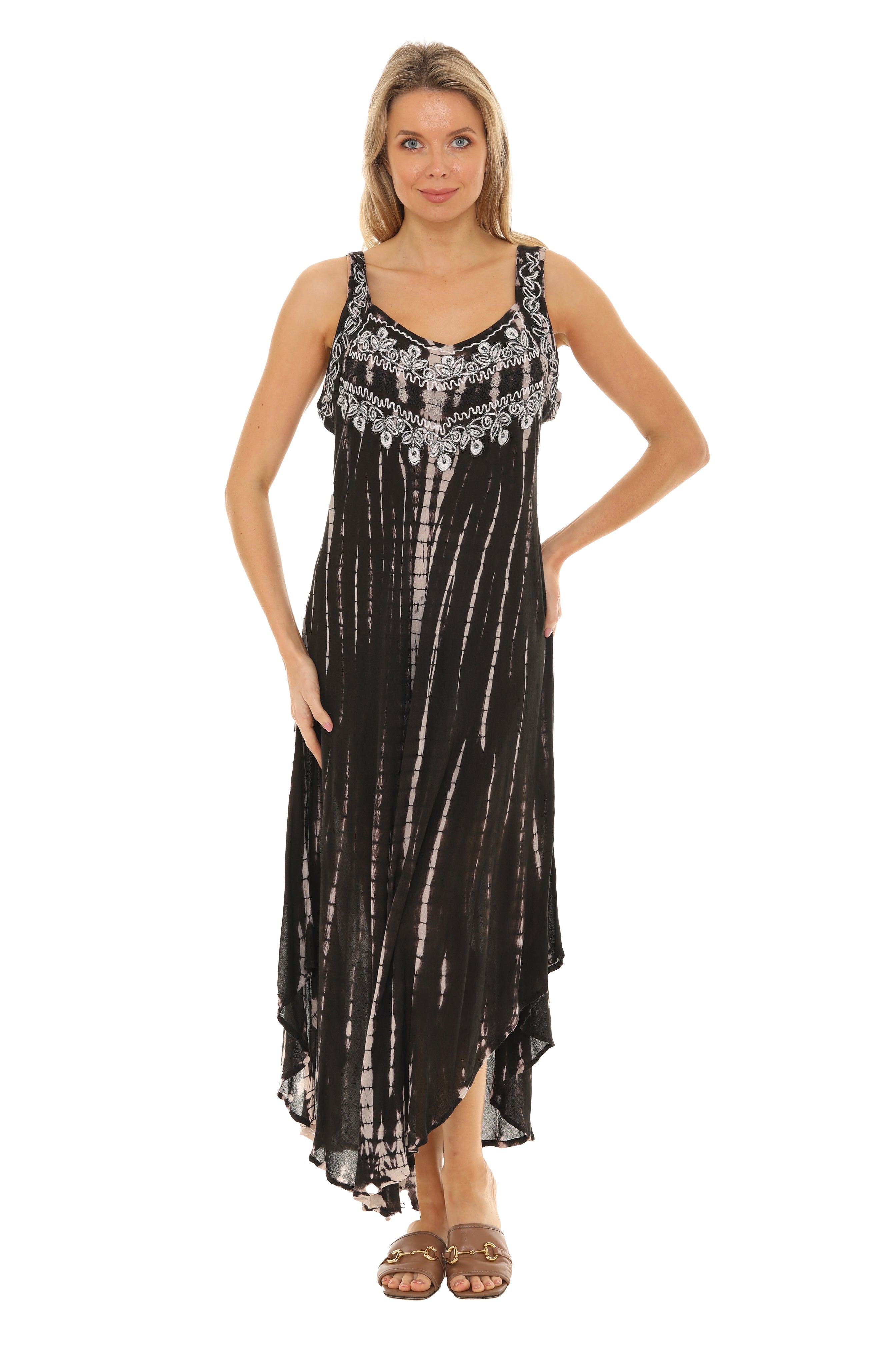 Tie Dye Sleeveless Long Sundress - Shoreline Wear, Inc.