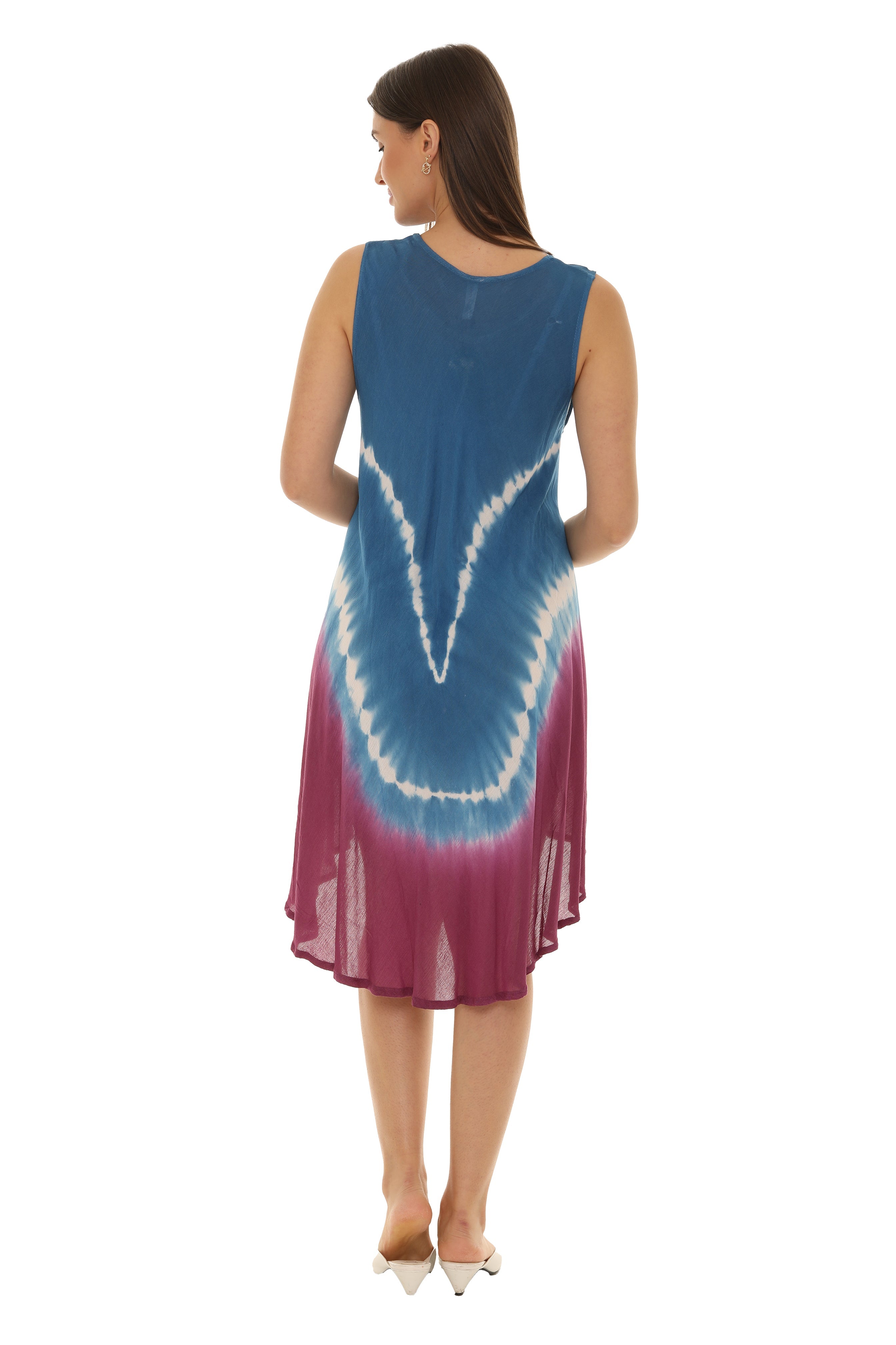 Butterflies With Two Tone Midi Rayon Sundress - Shoreline Wear, Inc.