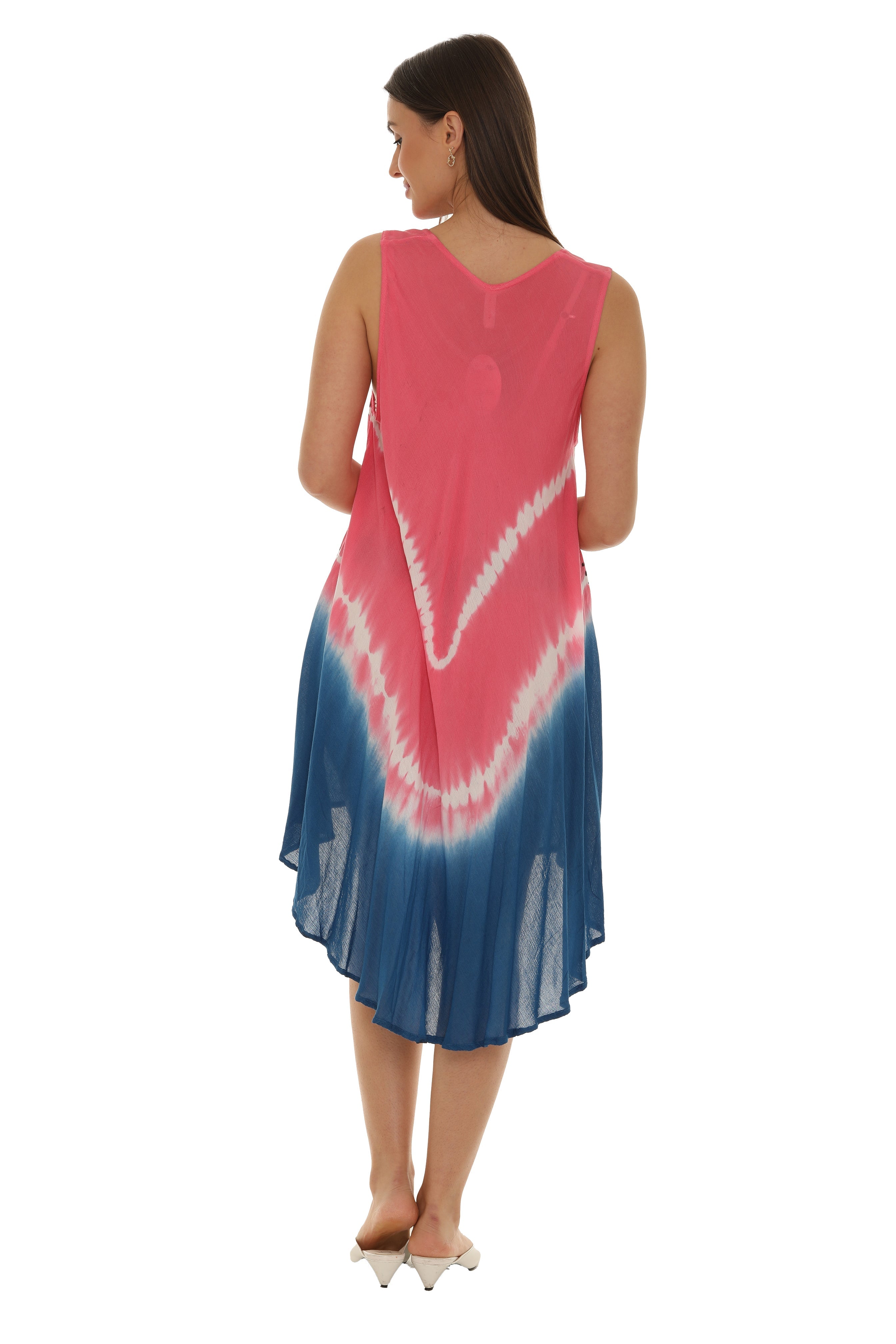 Butterflies With Two Tone Midi Rayon Sundress - Shoreline Wear, Inc.