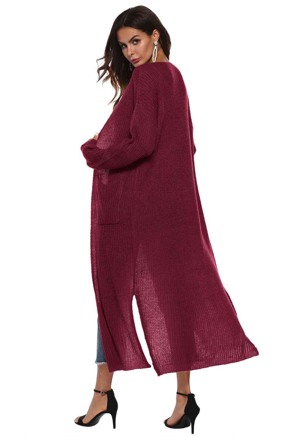 Long Sleeve Open Front Buttoned Cardigan - Charming Charlie