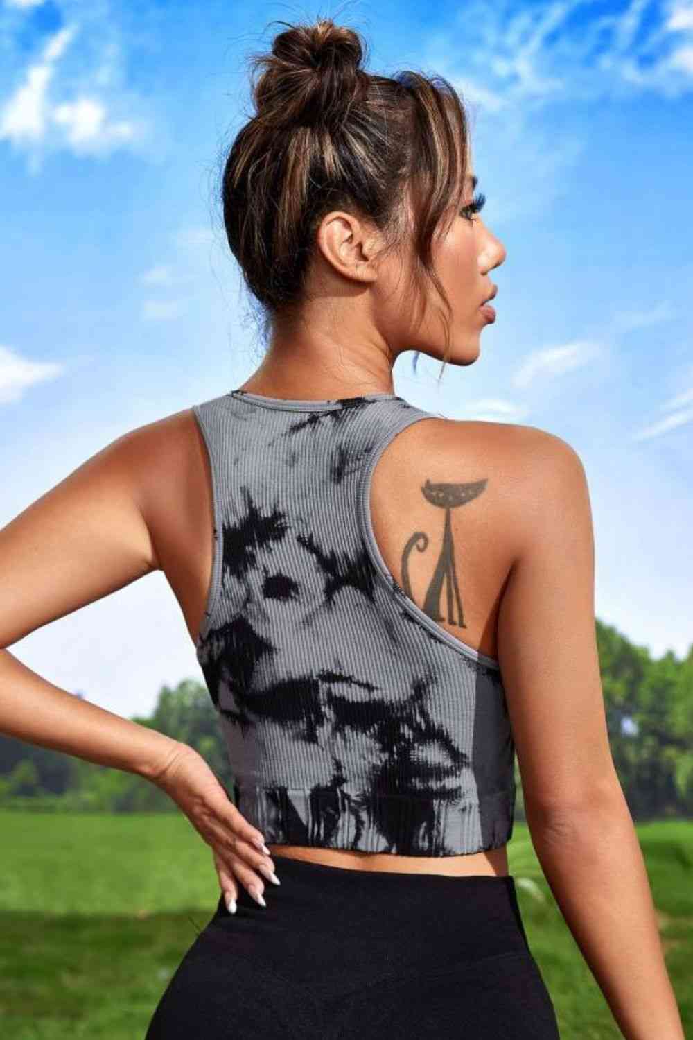 Tie-dye Cropped Round Neck Tank Top - Charming Charlie