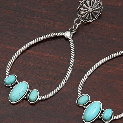 Artificial Turquoise Teardrop Earrings - Charming Charlie