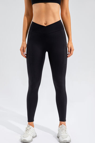 High Waist Active Leggings with Pockets - Charming Charlie