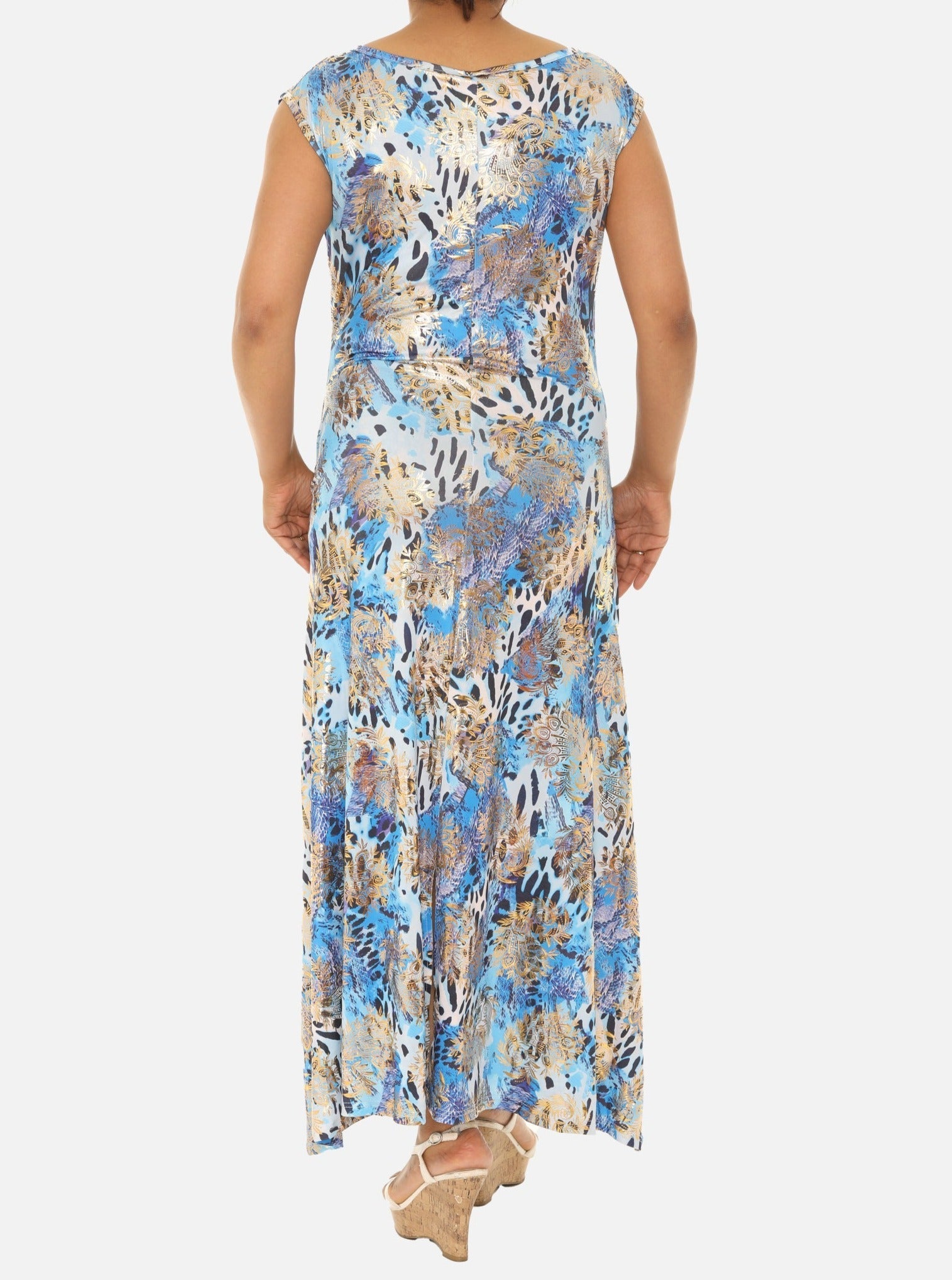 Short Sleeve Abstract Floral Printed Dress - Charming Charlie